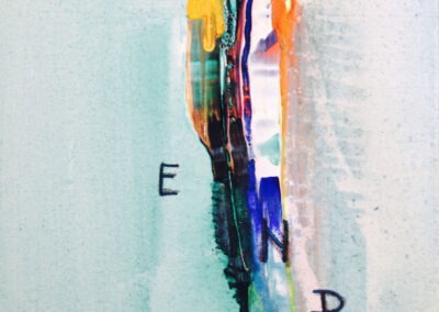 Mya Lurgo, E.D.E.N: Esprimere Dimensione Ermafrodita Nobilita, Tavola Parolibera e acronimo, tela, tecnica mista, resina, 13x18x9 cm, 2015